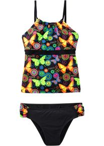 bonprix Tankini dziewczęce (2 części), z poliamidu z recyklingu czarny 176/182