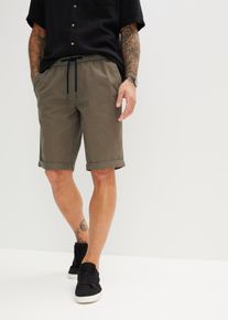 Pull on-bermudashorts i 100% bomull Regular Fit, grønn, størrelse 56, bonprix