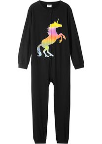 Lapset Tytt&ouml;jen pyjamahaalari, musta, 128, 100% puuvilla, bonprix