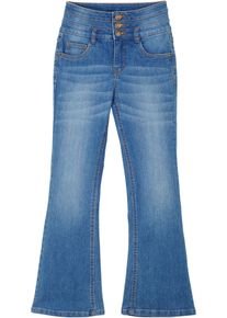 bonprix Dżinsy dziewczęce High Waist Flared niebieski 152