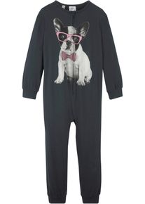 Lapset Lasten luomupuuvillainen pyjamahaalari, musta, 176/182, bonprix