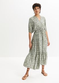 Maxikjole i lett viskose, grønn, størrelse 36, bonprix