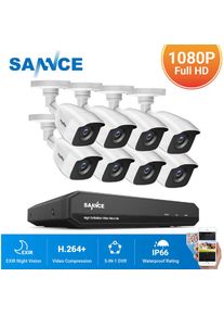 Système de sécurité vidéo domestique 720P avec dvr 1080N avec 8 caméras Style – Sans disque dur - SANNCE