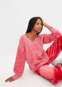 Lange trui met lurex - rood - maat 56/58 (3XL) - bonprix