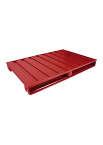 Heson Palet plano de acero, L x A 1000 x 800 mm, carga máx. 2000 kg, rojo vivo
