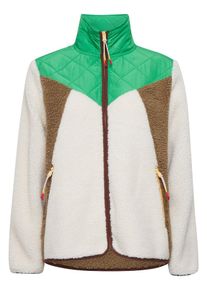 The Jogg Concept Dames Fleece jas 'Berri' ecru / karamel / groen S