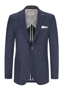 Plus size : Carl Gross, Linen blazer with partial lining in a Blue
