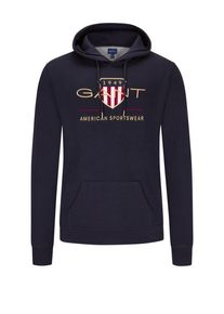 Nadměrn&aacute; velikost: Gant, Mikina s kapuc&iacute; ze směsi bavlny, s vy&scaron;it&yacute;m logem N&aacute;mořnick&aacute; Modr&aacute;