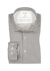 Plus size : OLYMP, Luxor Modern Fit shirt with stripes and extra long sleeves in a Black