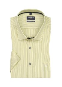 OLYMP, Koszula z kr&oacute;tkim rękawem Luxor modern fit w paski Jasnozielony
