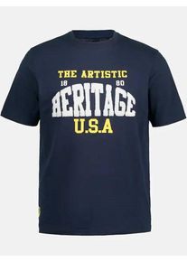 Plus size : JP1880, T-shirt with flocked print in a Blue