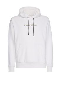Nadměrn&aacute; velikost: Calvin Klein, Mikina s kapuc&iacute; a dvoubarevn&yacute;m potiskem loga, bavlna B&iacute;l&aacute;