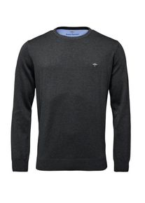 Nadměrná velikost: Fynch-Hatton, Svetr s kulatým výstřihem z bavlněné pleteniny, extra dlouhý Antracit