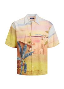 Jack & Jones Plus size : Jack & Jones, Short-sleeved shirt with Hawaiian print in a Orange