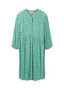 Tom Tailor Damen Plus - gemustertes Kleid, grün, Gr. 54, viskose