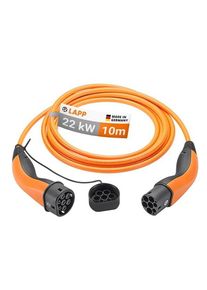 lapp Type 2 Charging Cable, up to 22 kW, 10 m, orange