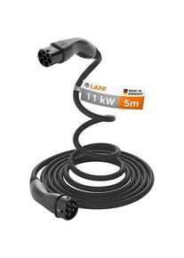 lapp Type 2 HELIX Convenience Charging Cable, up to 11 kW, 5 m, black