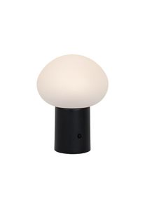 Qazqa Asztali lámpa fekete, LED 3 fokozatban szabályozható újratölthető - Louise