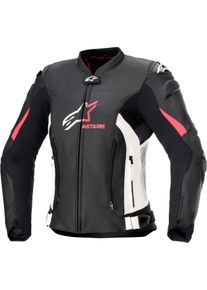 Alpinestars Stella Gp Plus V4, veste en cuir/textile pour femmes , couleur: Noir/Blanc/Fuchsia , taille: 44