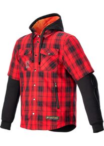 Alpinestars MO.ST.EQ Tartan, textile jacket , color: Red/Black , size: M