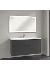 Villeroy & Boch Villeroy & Boch Finero Badmöbel Set 120 cm Glossy Grey Waschtisch mit Waschtischunterschrank und Spiegel