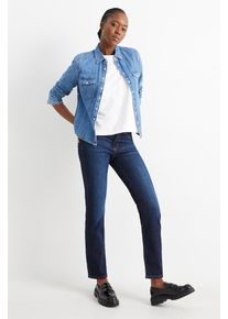 C&Amp;A Straight Jeans-Mid Waist-LYCRA®, Blau, Taille: 44 Lang