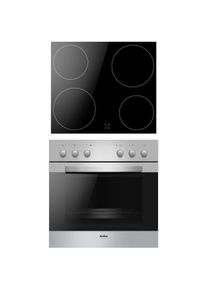 Amica EHC 12516 E EEK: A Einbauherd-Set mit Glaskeramikkochfeld, 62 L, Nischenhöhe: 60 cm, 9 Backofenfunktionen, Umluft, CoolDoor3, Steam Clean, Edels