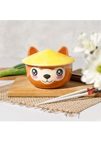 Ciotola Kawaii di Alpaca con coperchio per fan di Anime