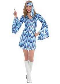 Amscan Robe bleue années 70 Partyfever