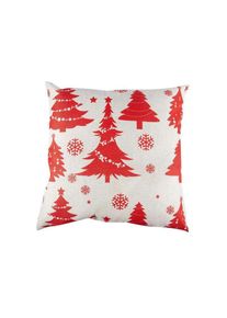 Tlily - Housse d'oreiller en motif de flocons de neige rouge et de rouges pour la decoration de de la , du bureau Cadeaux de - Beige + rouge