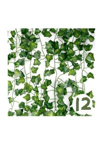 HOMMOO - 12 bandes couronnes de lierre artificiel vert jardins bureaux fêtes mariages