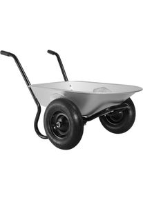 Gardebruk Brouette de jardin 2 roues 100 litres Capacité de charge 150 kg Transport jardinage chantier