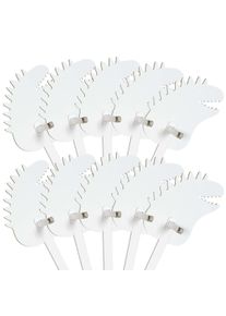 FOLDZILLA Steckenpferd 10er Set Stegosaurus wei&szlig; zum Bemalen/Bekleben