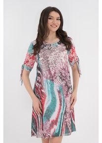 Rochie lejera din voal cu imprimeu abstract multicolor