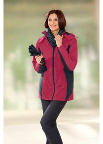 Damska Funkčná bunda s flaušovou podšívkou Čierna – červená veľkosť 56