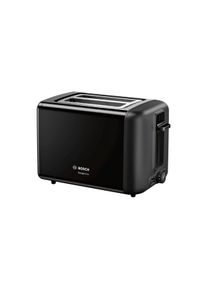 Bosch TAT3P423DE Kompakt Toaster Design Line, 820-970 W, Brötchen-Aufsatz, Auftau- und Aufwärmfunktion, High Lift, schwarz