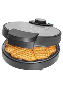 Clatronic WA 3492 Waffeleisen, 1000W, Ø 18cm Backfläche, Antihaftbeschichtung, schwarz-edelstahl (261681)