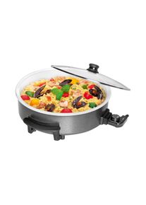 Clatronic PP 3570 C Partypfanne XXL Keramikbeschichtung, ø 42 cm, Glasdeckel, schwarz