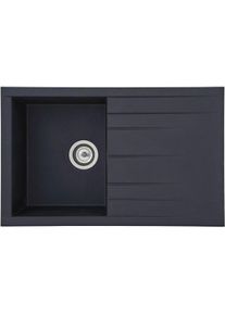 respekta Houston Mineralite Einbauspüle mit 1 Becken, 80 x 50 cm, schwarz