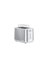 Braun HT1510WH Toaster, 900 W, 2 Schlitz, Brötchenaufsatz, Krümelschublade, Stopptaste, Edelstahl/weiß