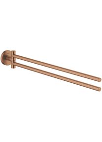 Grohe Essentials Handtuchhalter, 2-armig, schwenkbar, warm sunset gebürstet (40371DL1)
