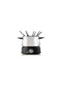 Domo DO706F Fondue, 1500 W, 1,4 L, 8 Fonduegabeln, Edelstahl/schwarz