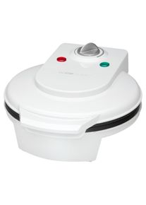 Clatronic WA 3491 Waffeleisen, 1200W, Ø 18 cm Backfläche, wärmeisolierter Griff, weiß (261679)
