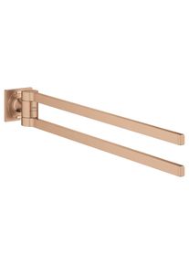 Grohe Allure Doppel-Handtuchhalter, schwenkbar, Länge 460 mm, schwenkbar 90°, warm sunset gebürstet (40342DL1)