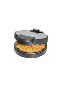 Bomann WA 1365 CB Waffeleisen, 1000W, antihaftbeschichtet, stufenlos regulierbar, 2 Kontrollleuchten für Netz und Heizung, Edelstahl/schwarz