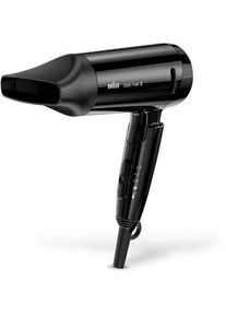 Braun Satin Hair 3 Style&Go travel HD 350 Haartrockner, 1600 W, Ionen-Funktion, Styling-Düse, schwarz