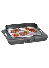 Clatronic BQ 3507 Barbeque-Tischgrill, 2000W, verchromter Grillrost, Cool-Touch Gehäuse, schwarz (261693)