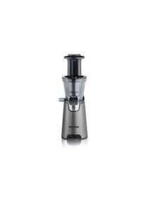 Severin ES 3571 Slow Juicer Entsafter, 150W, 1L Saftbehälter, Tropf-Stopp Verschluss, grau-metallic-schwarz / Edelstahl