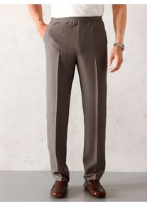 Heren Comfortbroek in bruin gemêleerd ,maat 46, WITT, 100% Polyester