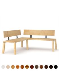 moderne Eck-Sitzbank aus Ahorn nach Mass Massivholz mit Lehne oder Polster luxus Esszimmer auch als exklusiver Holzbank